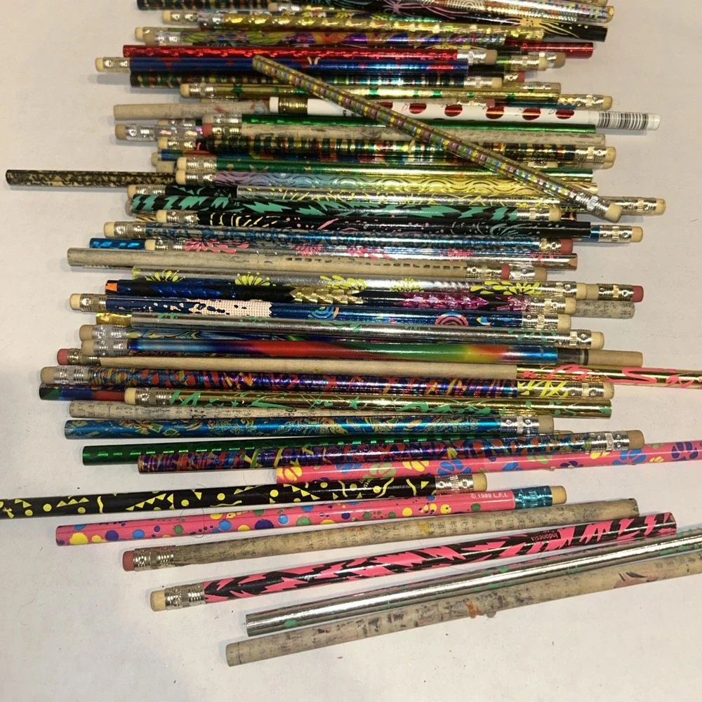 Huge Lot Of 100 Multicolor‎ Graphic Design Pencils School Supplies Y2K 90s B4